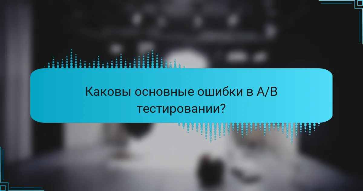 Каковы основные ошибки в A/B тестировании?