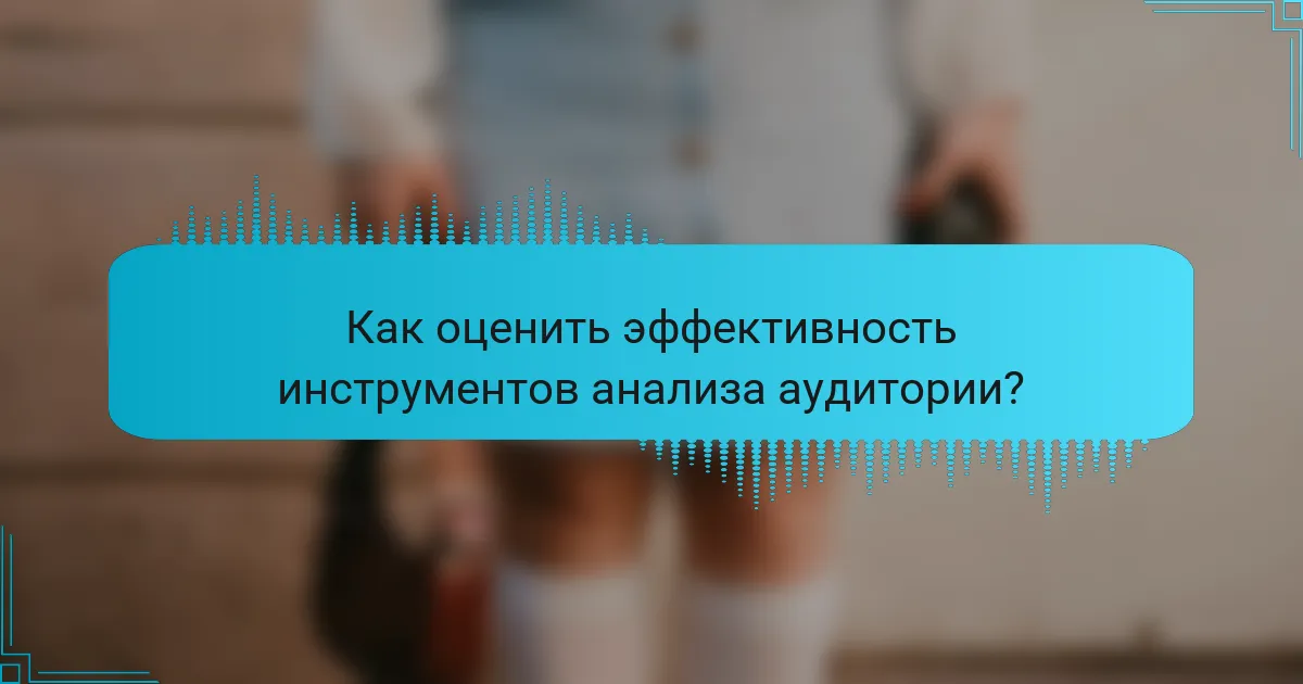 Как оценить эффективность инструментов анализа аудитории?