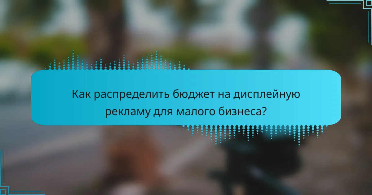 Как распределить бюджет на дисплейную рекламу для малого бизнеса?