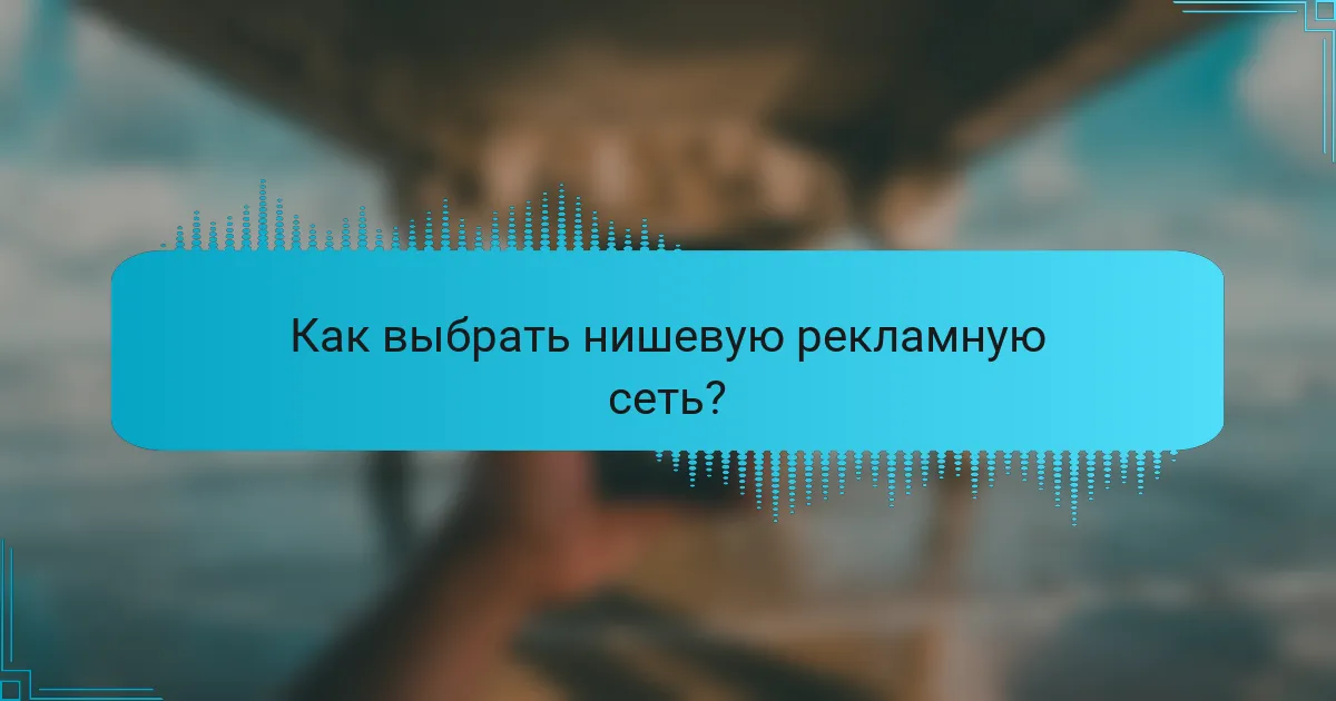 Как выбрать нишевую рекламную сеть?