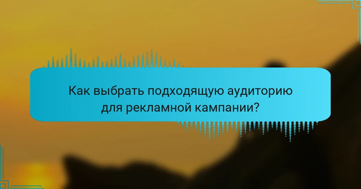 Как выбрать подходящую аудиторию для рекламной кампании?