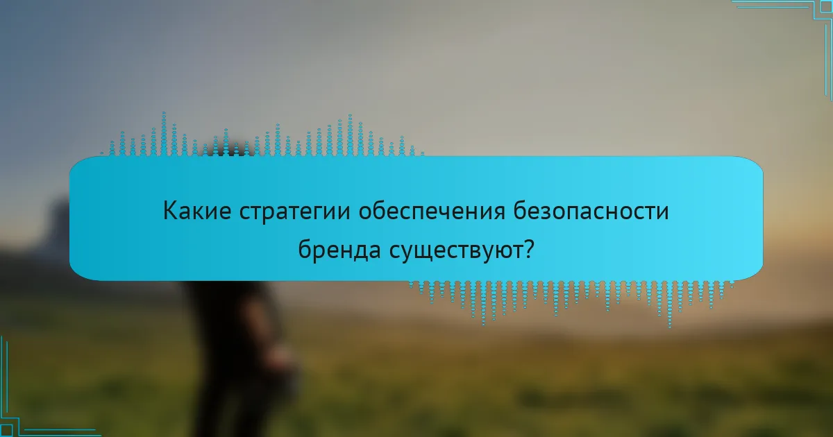 Какие стратегии обеспечения безопасности бренда существуют?