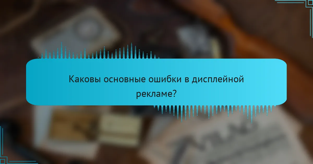 Каковы основные ошибки в дисплейной рекламе?