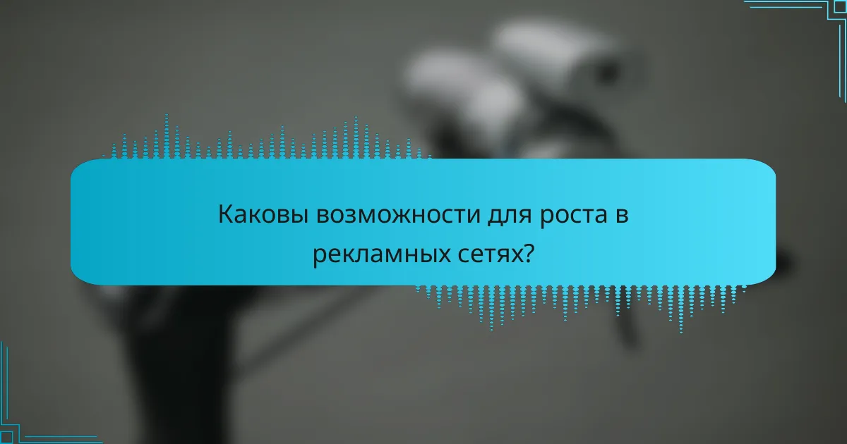 Каковы возможности для роста в рекламных сетях?